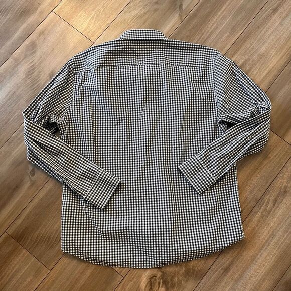 UnTuckit Navy‎ & Grey Plaid Casual Buttonup Men XL Bin G-15 - Picture 4 of 4